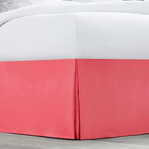 Nestl Coral Pink Cal King Bed Skirt 14 Inch Drop