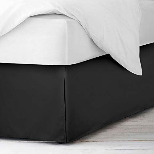 1000 TC Box Pleated Bed Skirt Twin XL Black 14 Inch Drop