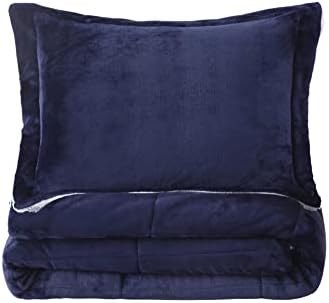 Seward Park Navy Blue Sherpa Comforter Set Twin XL
