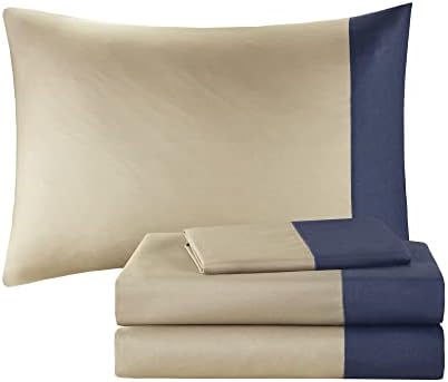 Intelligent Design Robbie Cozy Comforter Set 7 Piece Twin XL Navy Tan