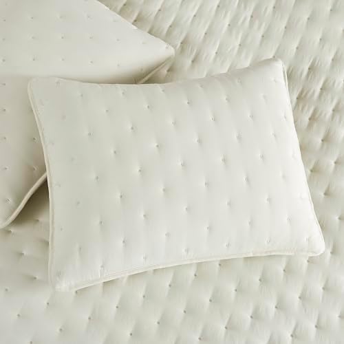 WDCOZY Ivory Cloud Quilt Twin Bedding Set