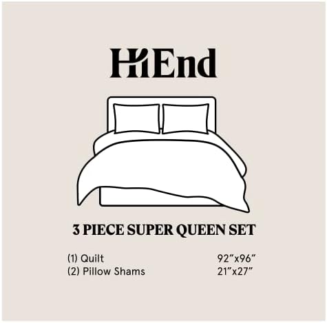 Indigo Hill Satin Quilt Set 3 Piece Super Queen White