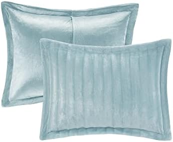 Madison Park Duke Luxe Faux Fur Comforter Set Aqua 3 Piece