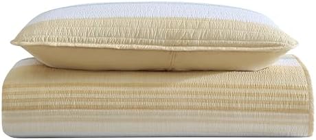 Beatrice Home Fashions Coralinn Striped Quilt Set Twin Yellow Sage