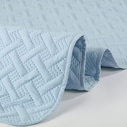 Serta ComfortSure Soft 3-Piece Quilt Bedding Set Light Blue