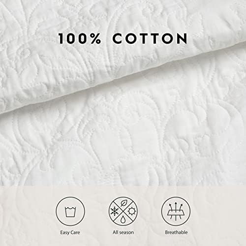Laura Ashley Twin Quilt Set Reversible Cotton Bedding with Matching Sham