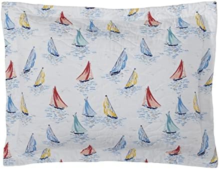 Laura Ashley Twin Quilt Set with Matching Sham Ahoy Blue