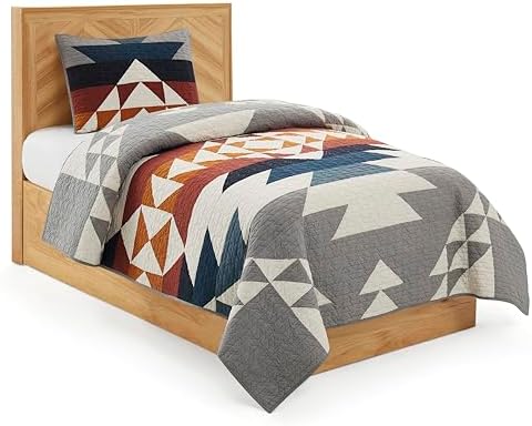 Pendleton Explorer Twin Quilt Bedding Set Blue Grey