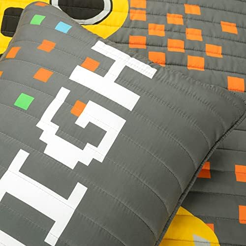 Lush Decor Video Games Reversible Quilt Set Twin Gray Yellow