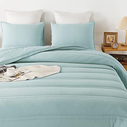 AnnaZ Home 3PC Comforter Set Light Blue Twin XL