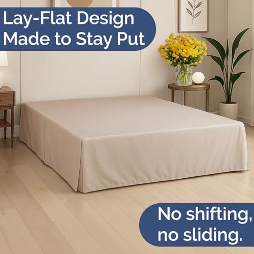 CGK Unlimited Pleated Bed Skirt Full Size Cream