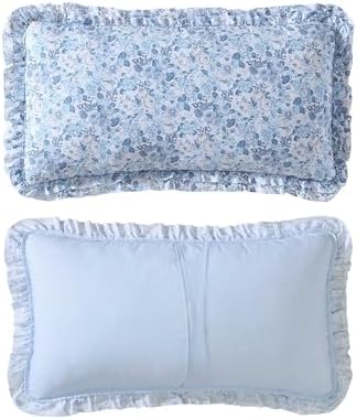 Laura Ashley Twin Quilt Set with Ruffle Embellishment