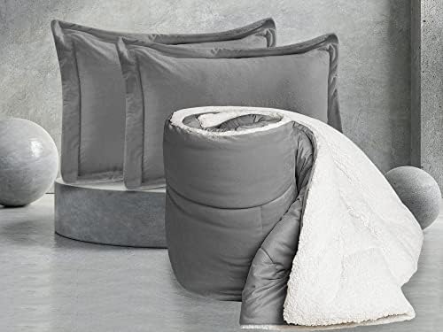 Elegant Comfort 3-Piece Sherpa Comforter Set