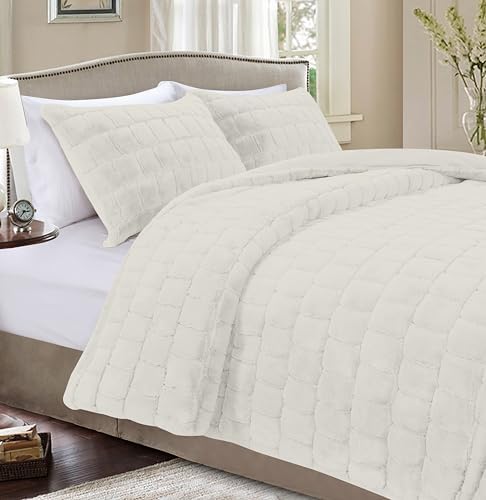 Elegant Comfort Faux Fur 3-Piece Comforter Set