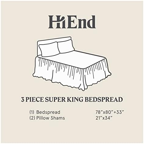HiEnd Accents Luna Washed Linen 3-Piece Bedspread Set