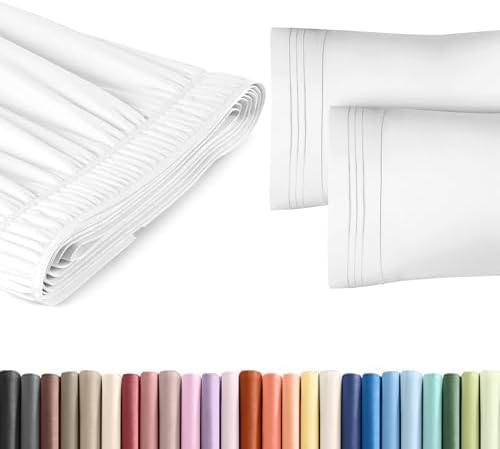 CGK Unlimited Wrap Around Dust Ruffle Bed Skirt 2 Pillowcases Bundle - White 1