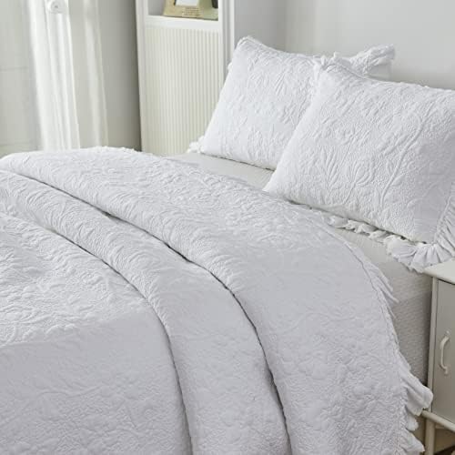 Brandream 5-Piece Quilt Set Cotton Matelasse Coverlet Luxury Farmhouse Bedspread