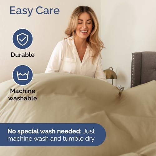 CGK Unlimited Wrap Around Dust Ruffle Bed Skirt 2 Pillowcases Set - Beige