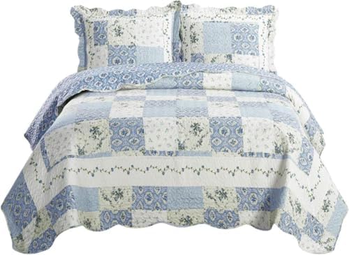 Brea Microfiber Twin XL Quilt Set - 2 Piece Reversible Printed Coverlets 1