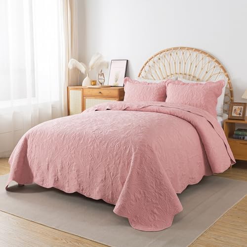 HoneiLife King Quilt Set - 3 Piece Microfiber Bedding Set