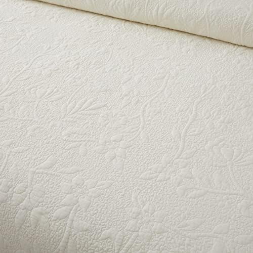 Brandream 4-Piece Cream White Quilt Set Twin Size