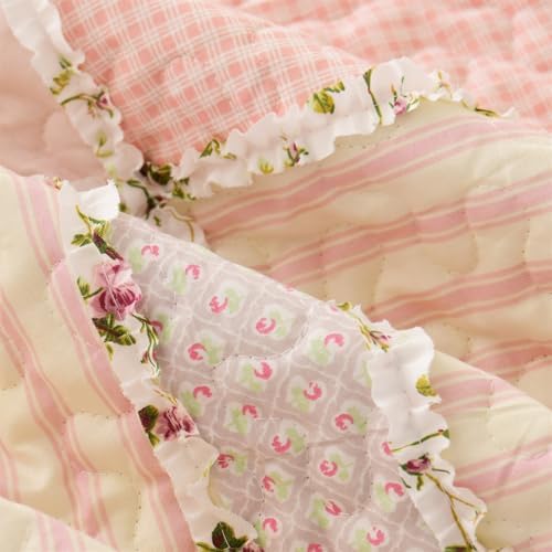 Cmfshape Reversible Floral Quilt Set Twin Size 1