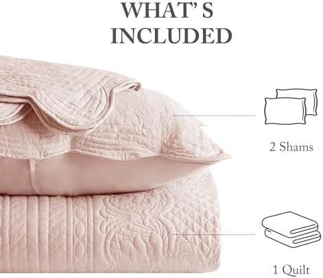 Madison Park Tuscany Quilt Set Damask Design Coverlet Bedspread 3 Piece