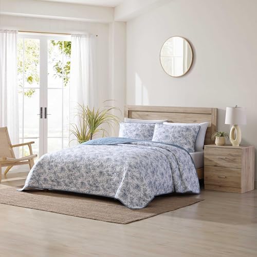 Tommy Bahama King Quilt Set with Shams - Reversible Cotton Bedding