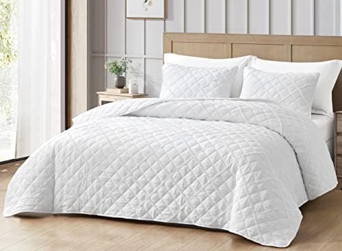 Chezmoi Annabelle 2-Piece White Quilt Set - Twin Size