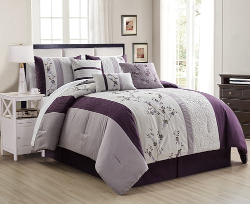 Chezmoi Collection Linnea 7-Piece Comforter Set Queen