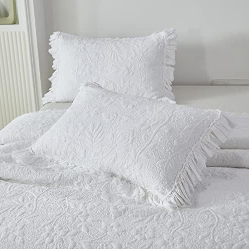 Brandream 5-Piece Quilt Set Cotton Matelasse Coverlet Luxury Farmhouse Bedspread