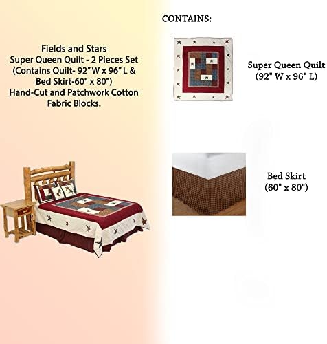 Fields and Stars Super Queen Quilt Set - 2 Pieces