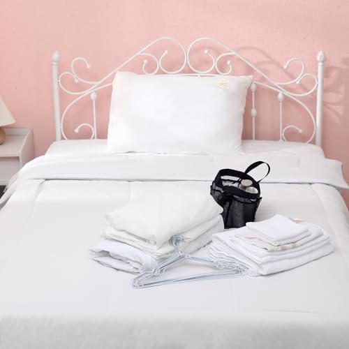 Hahafelt 26 Pcs College Dorm Bedding Set Twin XL White Essentials