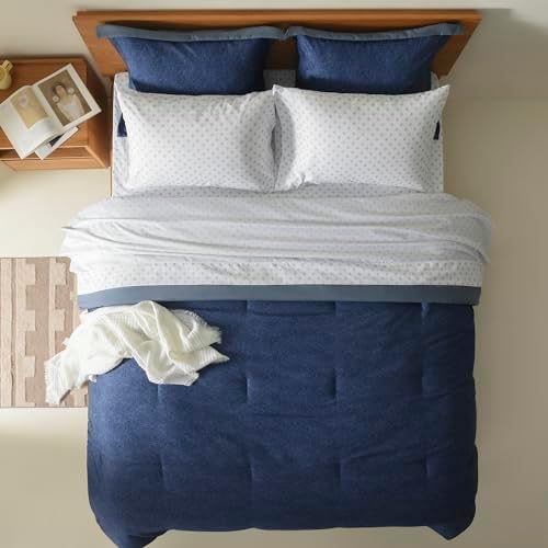 Comfort Spaces Twin XL 5-Piece Bed In A Bag - Navy