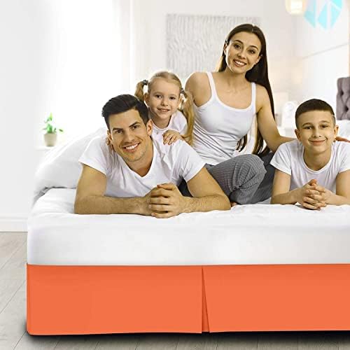 Luxxure Care Orange Bed Skirt Full Size 54x75 Inches