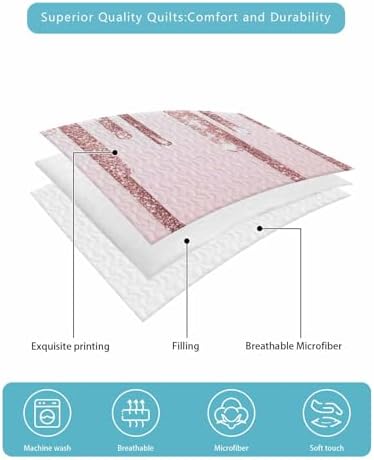 RisQiten Twin XL Quilt Set with Shams 1