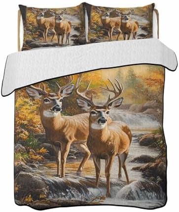RisQiten Twin XL Quilt Bedding Set 3 Piece Reversible