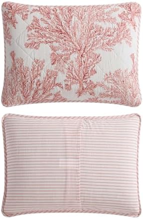 Tommy Bahama Twin Quilt Set Coral Reef Reversible Cotton