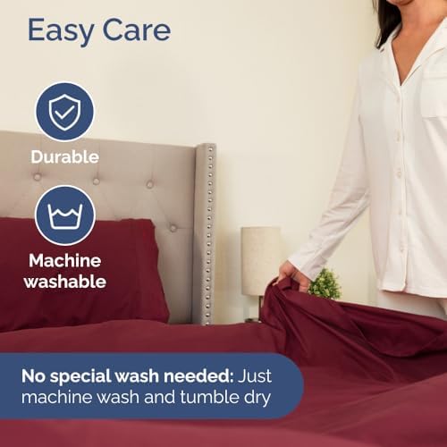 CGK Unlimited Wrap Around Dust Ruffle Bed Skirt Set - Burgundy 1