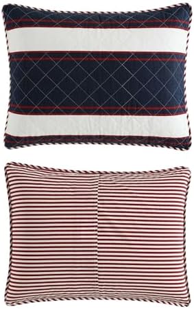 Nautica Twin Quilt Set with Reversible Striped Design