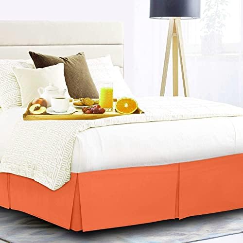 Luxxure Care Orange Bed Skirt Full Size 54x75 Inches