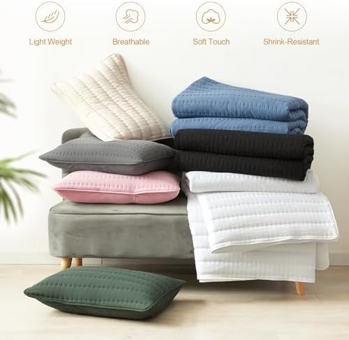 HiSnug Cream Queen Quilt Bedding Set 3 Pieces