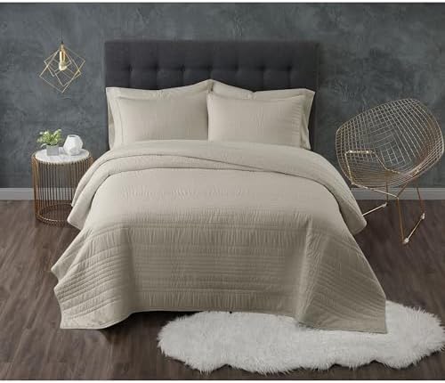 Truly Calm Quilt Set Khaki Twin XL 2-Piece