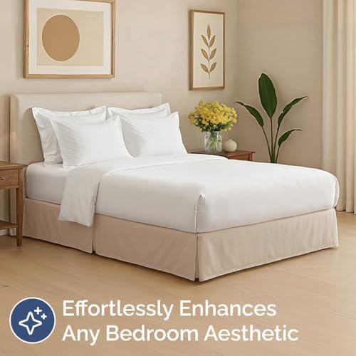 CGK Unlimited Pleated Bed Skirt Full Size Cream