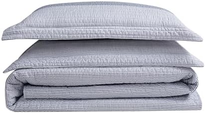 TRULY SOFT Multi Stripe Grey Polyester Quilt Set