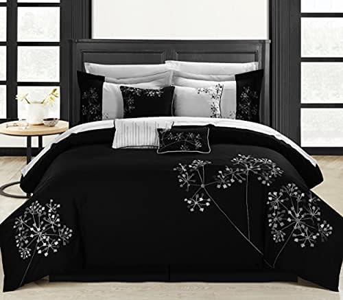 Chic Home 8 Piece Pink Floral Comforter Set Queen 1