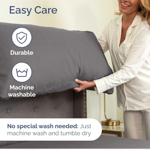 Wrap Around Dust Ruffle Bed Skirt 2 Pillowcases Bundle - Dark Grey