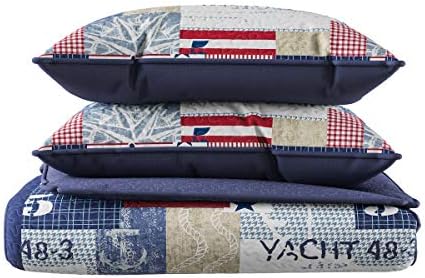 Lavish Home 2-Piece Quilt Set Nautical Americana