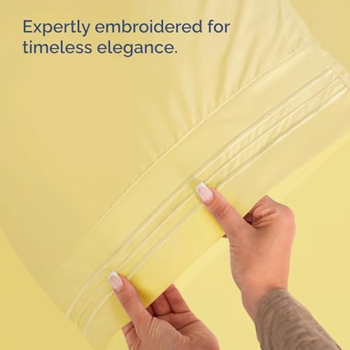 CGK Unlimited Wrap Around Dust Ruffle Bed Skirt with 2 Pillowcases Bundle - Yellow