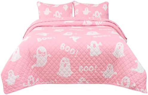 ASPMIZ Halloween Queen Quilt Set with 2 Shams